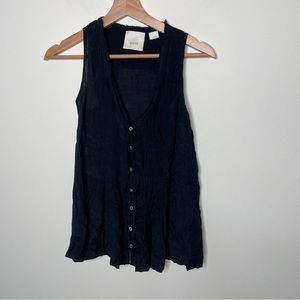 Anthropologie Maeve button up tank xs